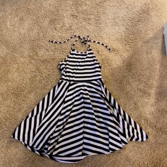 MINKPINK Navy Striped Halter Dress - Picture 3 of 5
